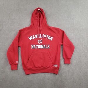 Washington Nationals Hoodie Mens Medium‎ Red MLB Baseball Stitches Crewneck